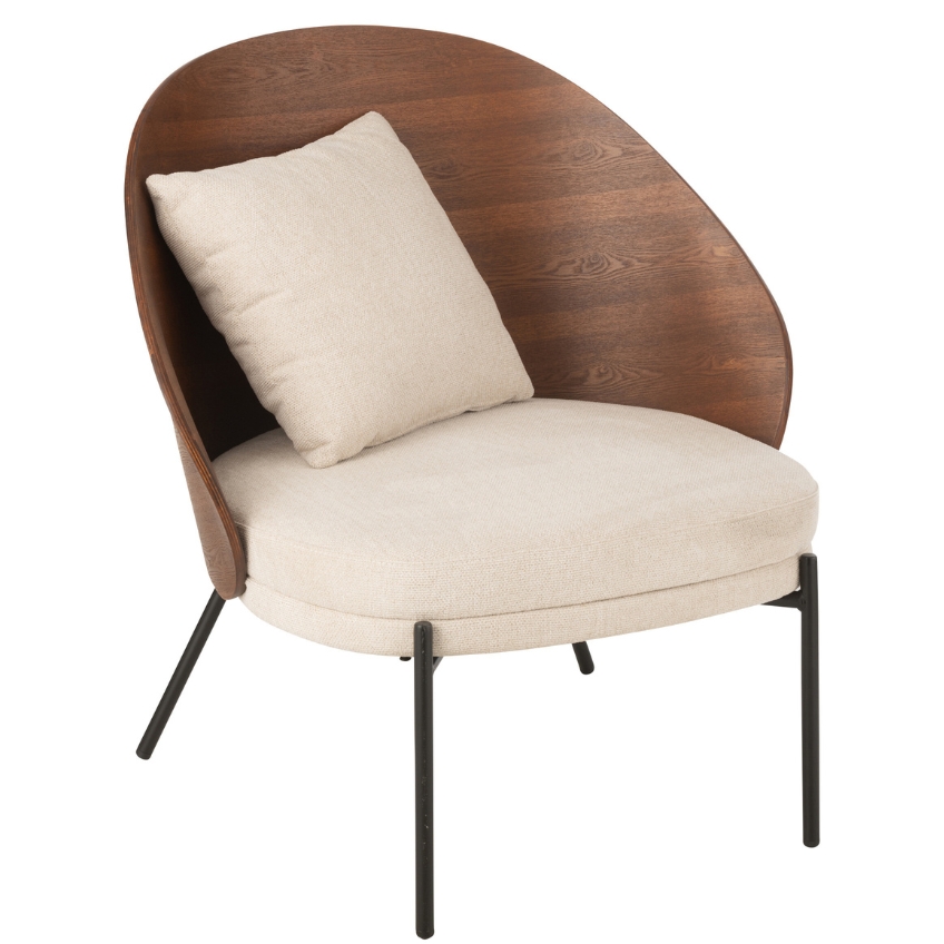 J-line Béžové čalouněné křeslo Lone