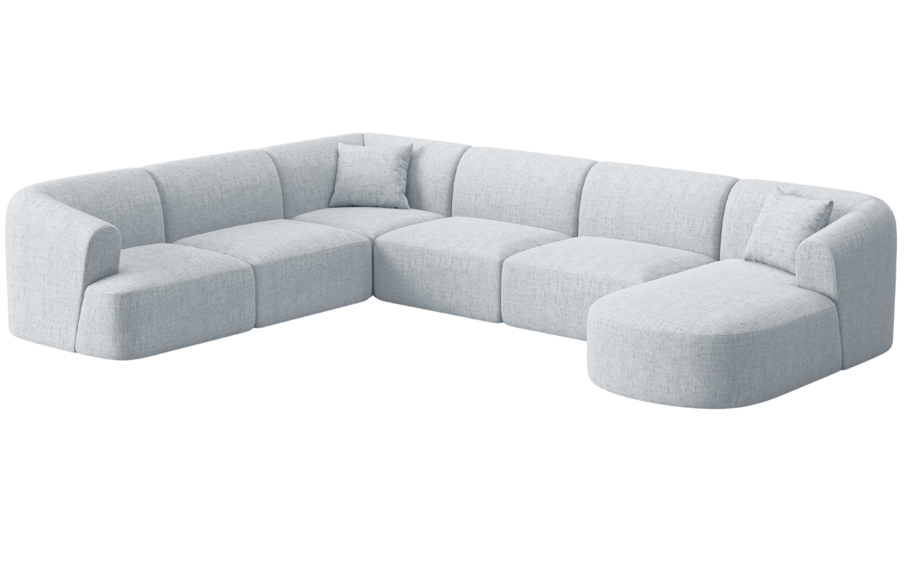 Cosmopolitan Design Světle šedá čalouněná rohová pohovka Campi 330 cm