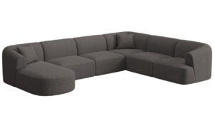 Cosmopolitan Design Šedá čalouněná rohová pohovka Campi 330 cm