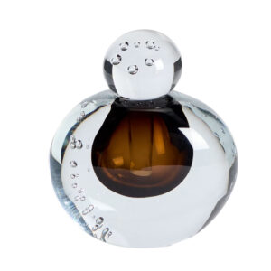 Kave Home Hnědá skleněná váza Lunivo 13 cm