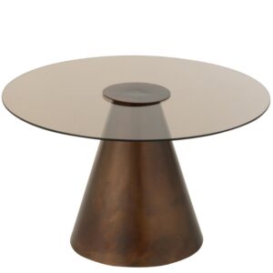 J-line Hnědý skleněný odkládací stolek Mirage 60 cm