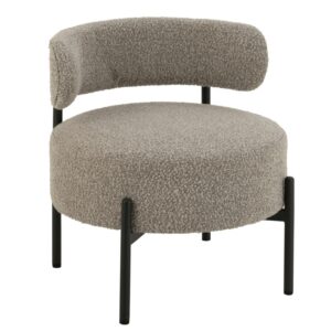 J-line Šedé bouclé křeslo Fluffy