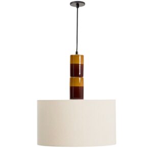 Kave Home Žluto-hnědé keramické závěsné světlo Mavran 45 cm