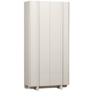 WOOOD Světle šedá dřevěná skříň Basu 210 x 101 cm