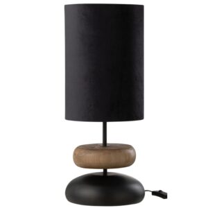 J-line Černá dřevěná stolní lampa Jade 61 cm