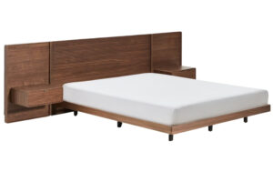 Kave Home Ořechová postel Norlen 160 x 200 cm s nočními stolky