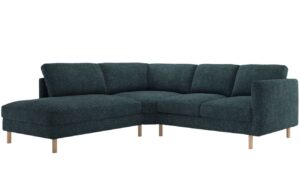 Micadoni Modrá rohová pohovka Eden 267 cm