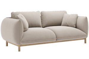 Micadoni Světle béžová sametová dvoumístná pohovka Ada 178 cm