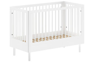 Bílá dřevěná dětská postýlka Vipack Forrest 60 x 120 cm