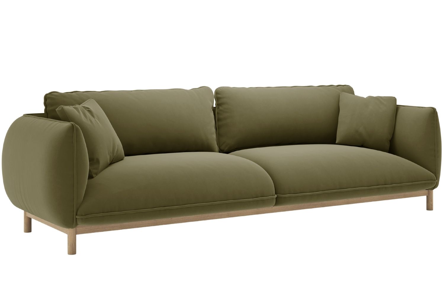 Micadoni Zelená sametová čtyřmístná pohovka Ada 248 cm