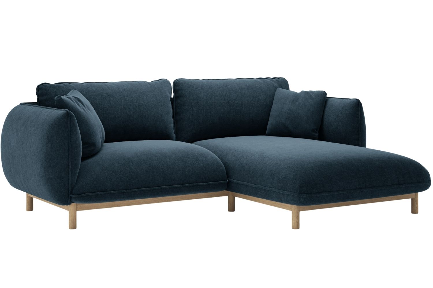 Micadoni Tmavě modrá rohová pohovka Ada 214 cm
