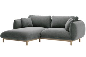 Micadoni Tmavě šedá rohová pohovka Ada 214 cm