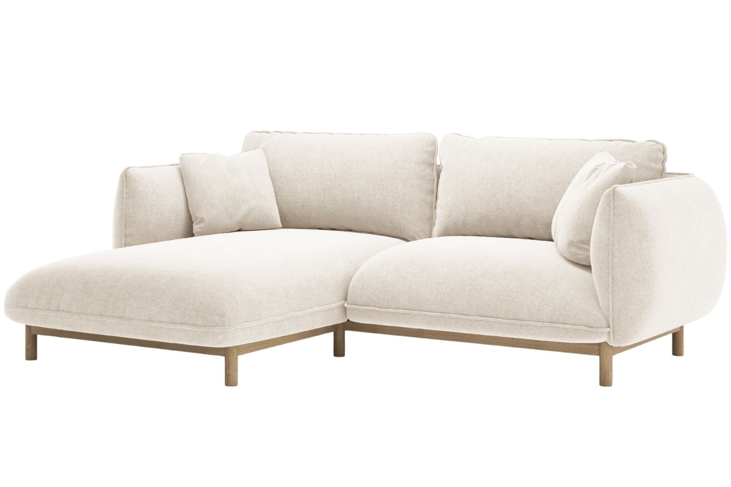 Micadoni Bílá rohová pohovka Ada 214 cm