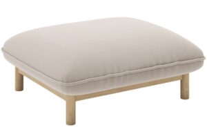 Micadoni Světle béžová sametová podnožka Ada 80 x 65 cm