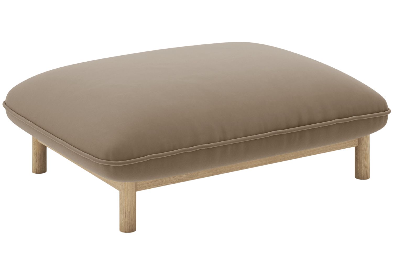 Micadoni Světle hnědá sametová podnožka Ada 95 x 65 cm