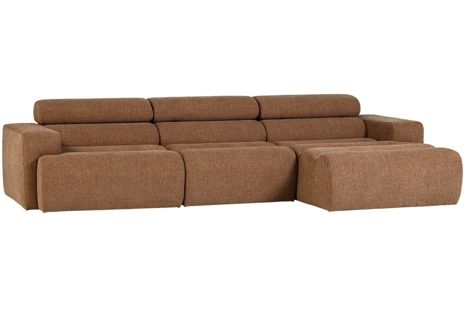 WOOOD Hnědá bouclé rohová pohovka Novi 300 cm