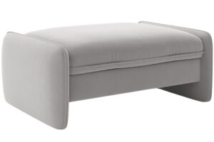 Micadoni Světle šedá sametová podnožka Georgia 115 x 70 cm