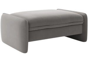 Micadoni Tmavě šedá sametová podnožka Georgia 115 x 70 cm