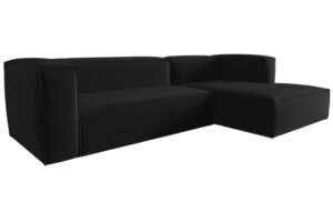 Cosmopolitan Design Černá sametová rohová pohovka Mackay 282 cm