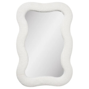 Nordic Living Bílé závěsné zrcadlo Bossar 80 x 54 cm