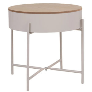 Nordic Living Béžový kovový odkládací stolek Sisko 40 cm