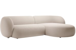 Micadoni Béžová sametová rohová pohovka Kate 285 cm