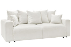 Bobochic Paris Bílá bouclé rozkládací pohovka Envy 245 cm