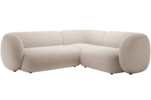 Micadoni Béžová sametová rohová pohovka Kate 252 cm