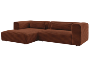 Bobochic Paris Terakotově červená manšestrová rohová pohovka Harry 273 cm