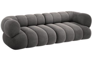 Cosmopolitan Design Šedá sametová čtyřmístná pohovka Koge 240 cm