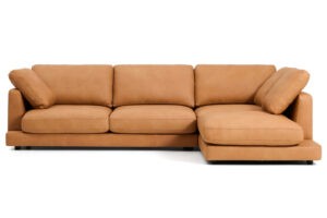 Kave Home Hnědá kožená rohová pohovka Gala 300 cm