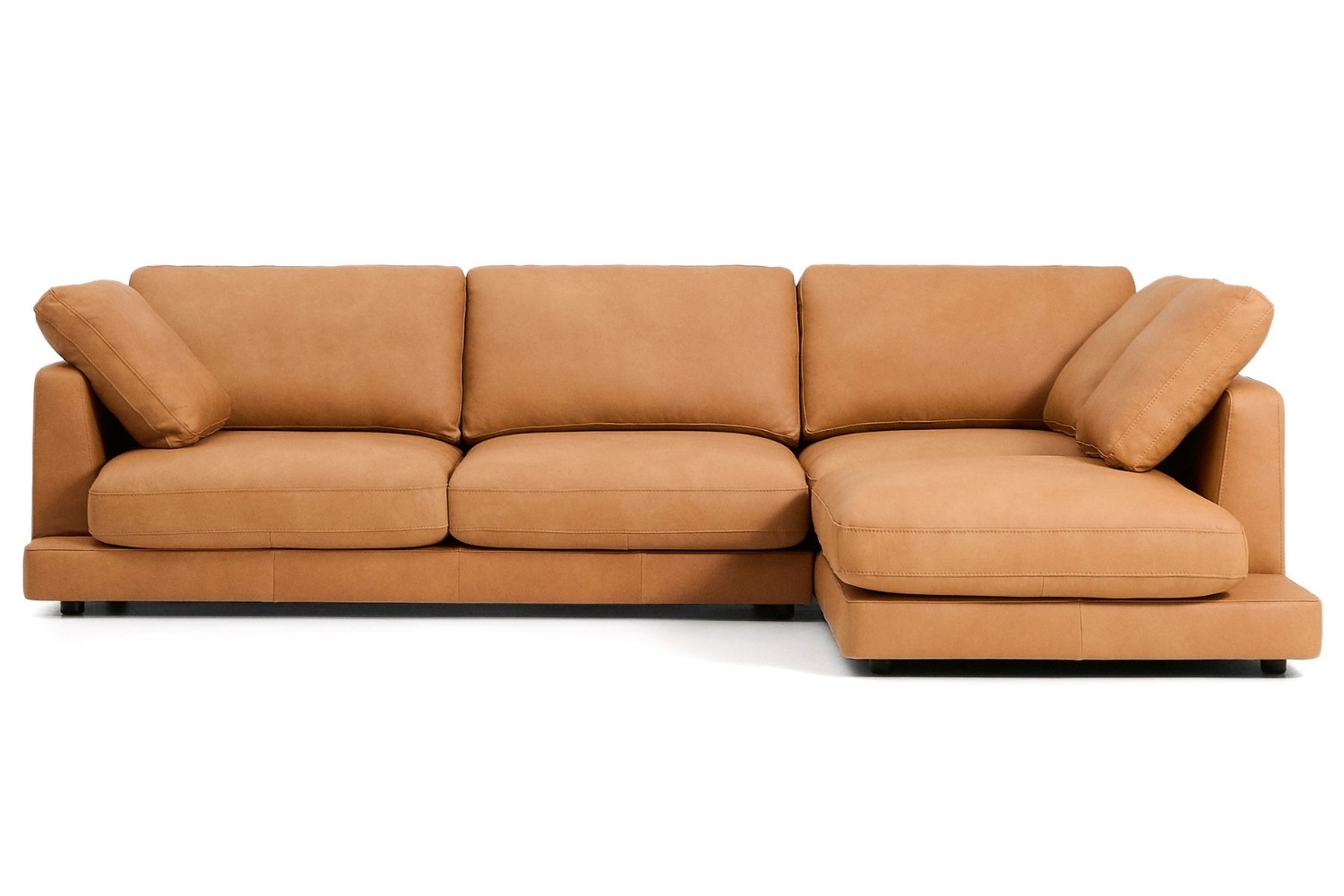 Kave Home Hnědá kožená rohová pohovka Gala 300 cm