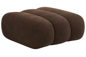 Cosmopolitan Design Hnědá sametová podnožka Koge 95 x 95 cm