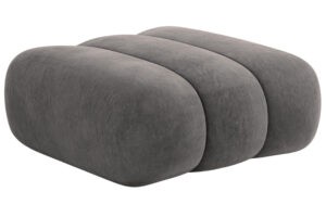 Cosmopolitan Design Šedá sametová podnožka Koge 95 x 95 cm