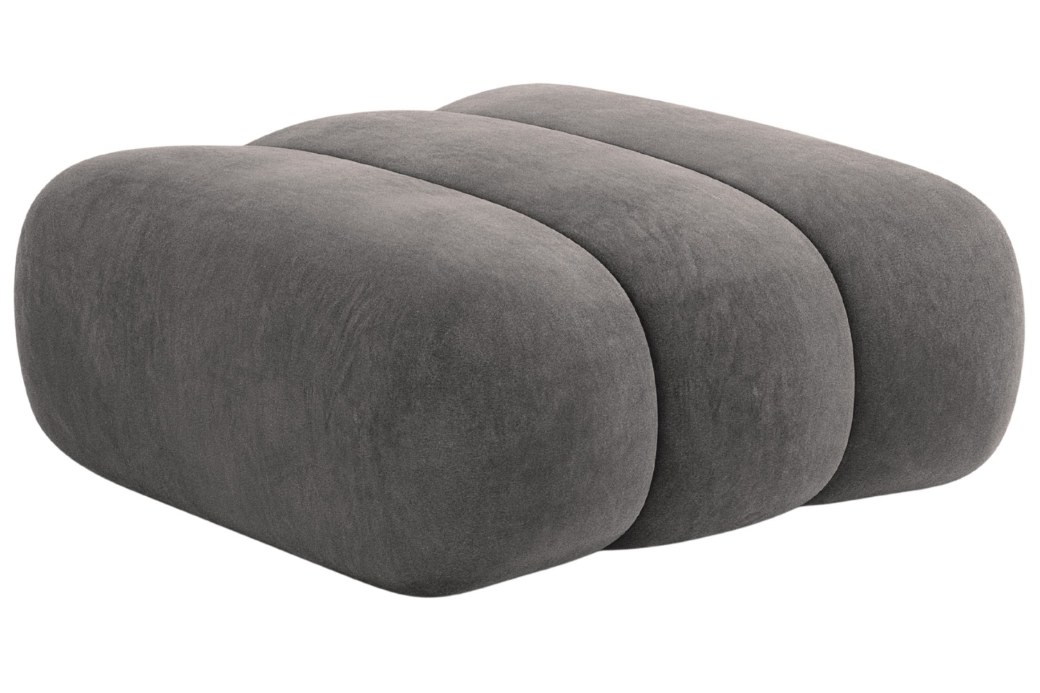 Cosmopolitan Design Šedá sametová podnožka Koge 95 x 95 cm