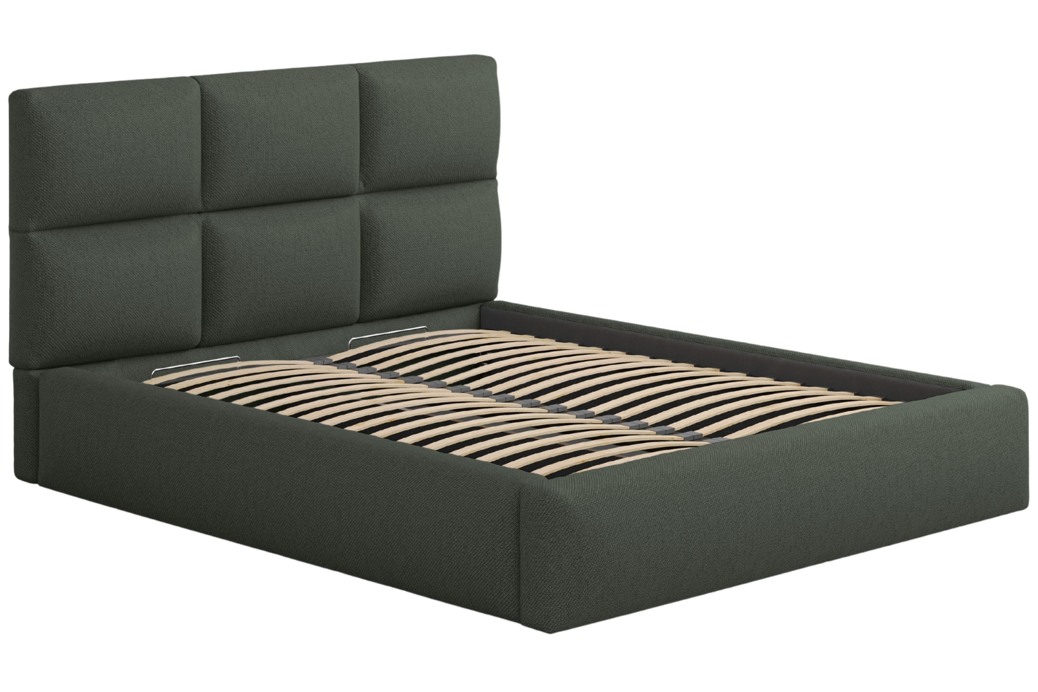 Windsor & Co Tmavě zelená dvoulůžková postel Libera 160 x 200 cm s úložným prostorem