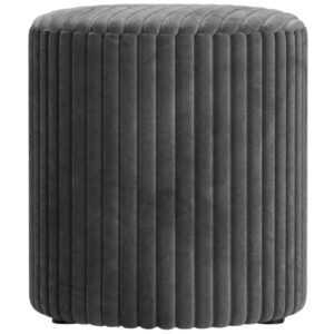 Micadoni Šedý manšestrový taburet Dia 40 cm