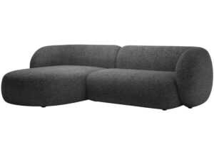 Micadoni Tmavě šedá rohová pohovka Kate 285 cm