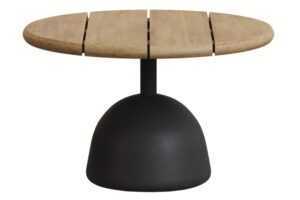 Kave Home Dřevěný zahradní stolek Saura 55 cm s černou podnoží