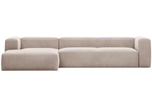 Kave Home Béžová rohová pohovka Blok 330 cm