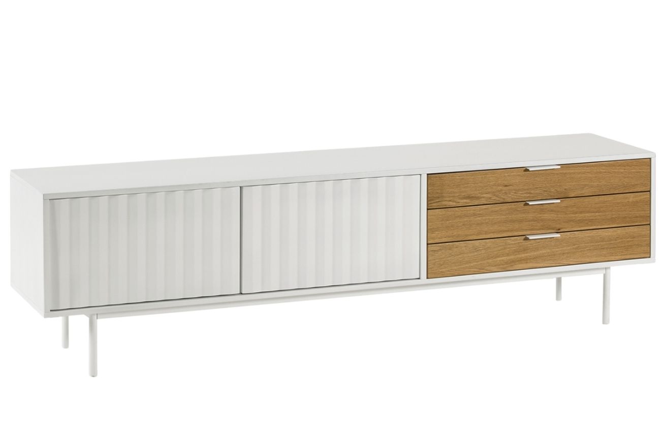 Bílý lakovaný TV stolek Teulat Sierra 180 x 40 cm II.
