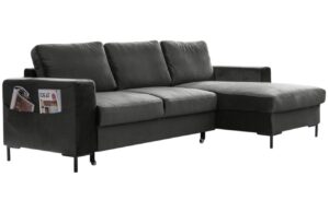 Miuform Sametová rozkládací pohovka Lofty Lilly 236 cm