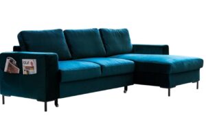 Miuform Sametová rozkládací pohovka Lofty Lilly 236 cm