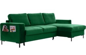 Miuform Sametová rozkládací pohovka Lofty Lilly 236 cm