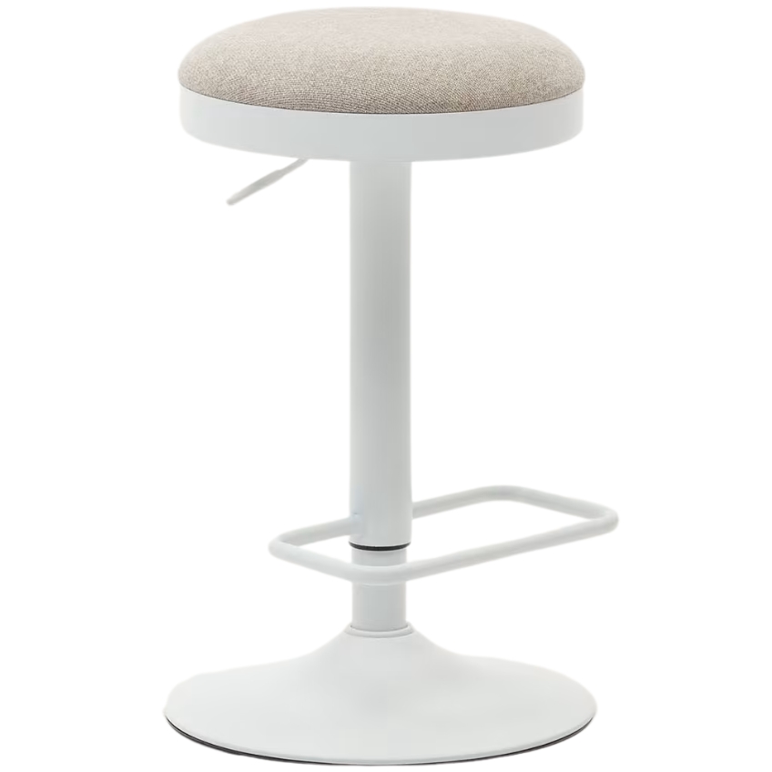 Kave Home Béžová čalouněná barová židle Zaib 63-84 cm