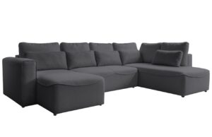 Miuform Tmavě šedá rozkládací pohovka Homely Tommy 331 cm