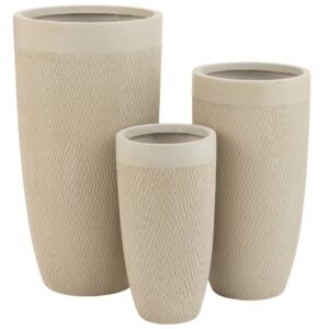 Set tří béžových keramických květináčů J-line Geramio 72/58/46 cm