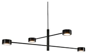 Nordlux Černé kovové závěsné LED světlo Clyde 89 cm