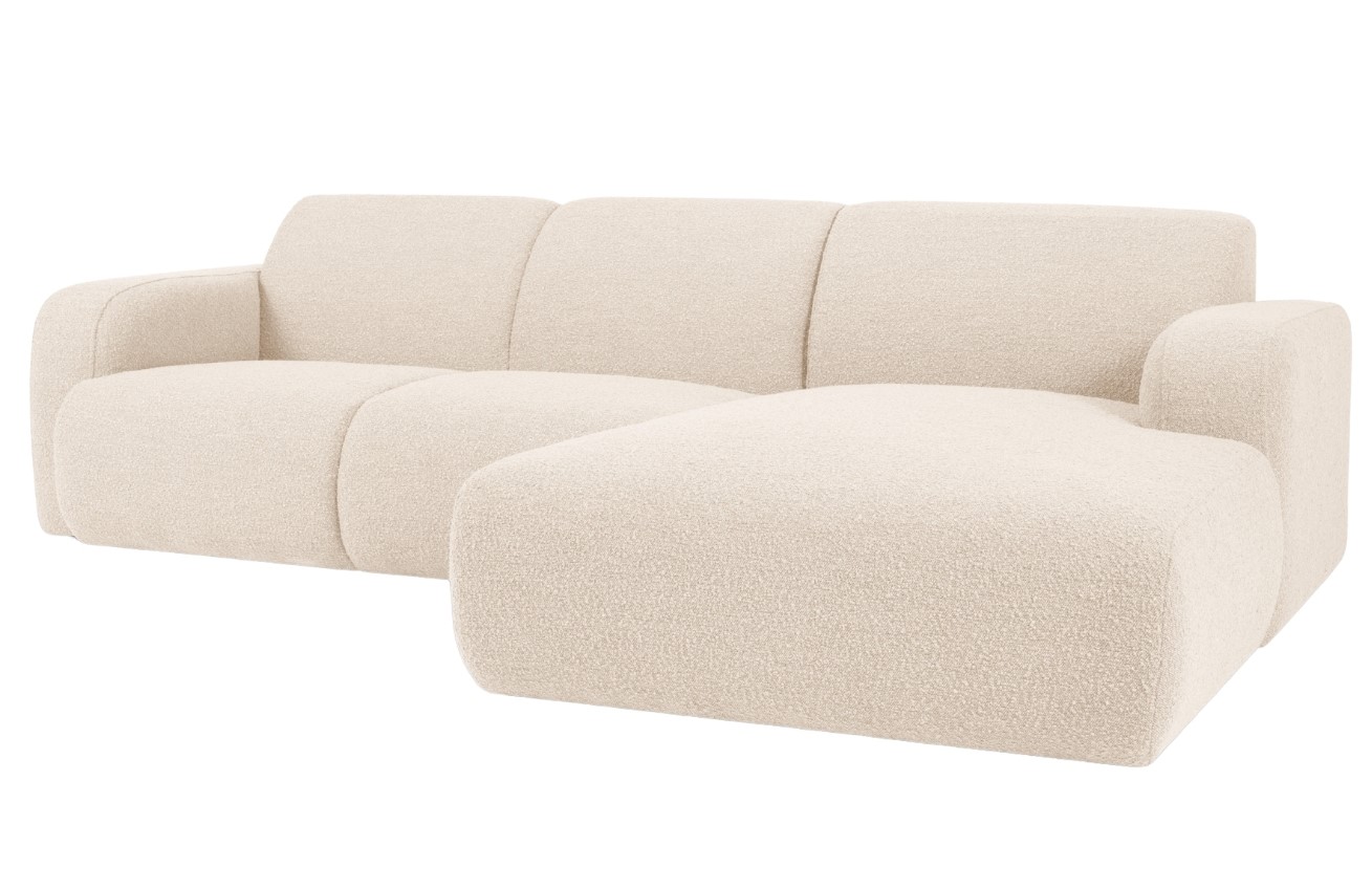 Windsor & Co Béžová bouclé rohová pohovka Lola 250 cm