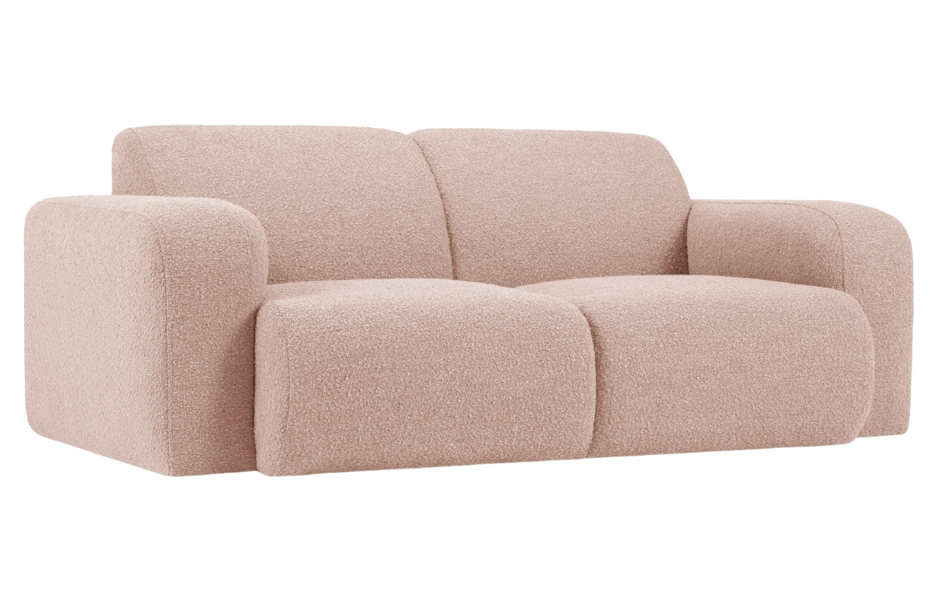 Windsor & Co Pudrově růžová bouclé dvoumístná pohovka Lola 170 cm